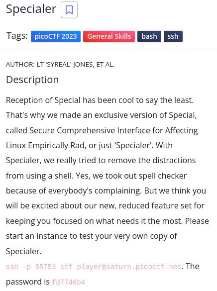 Specialer